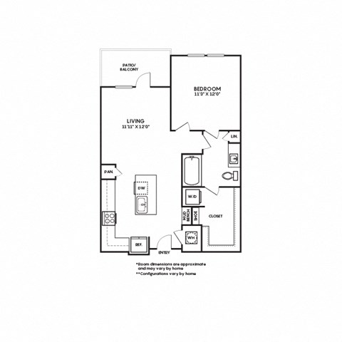 a floor plan of a 1 bedroom floor plan